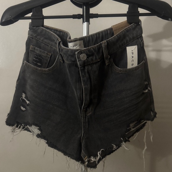PacSun Charcoal Distressed Jean Shorts - Picture 1 of 1